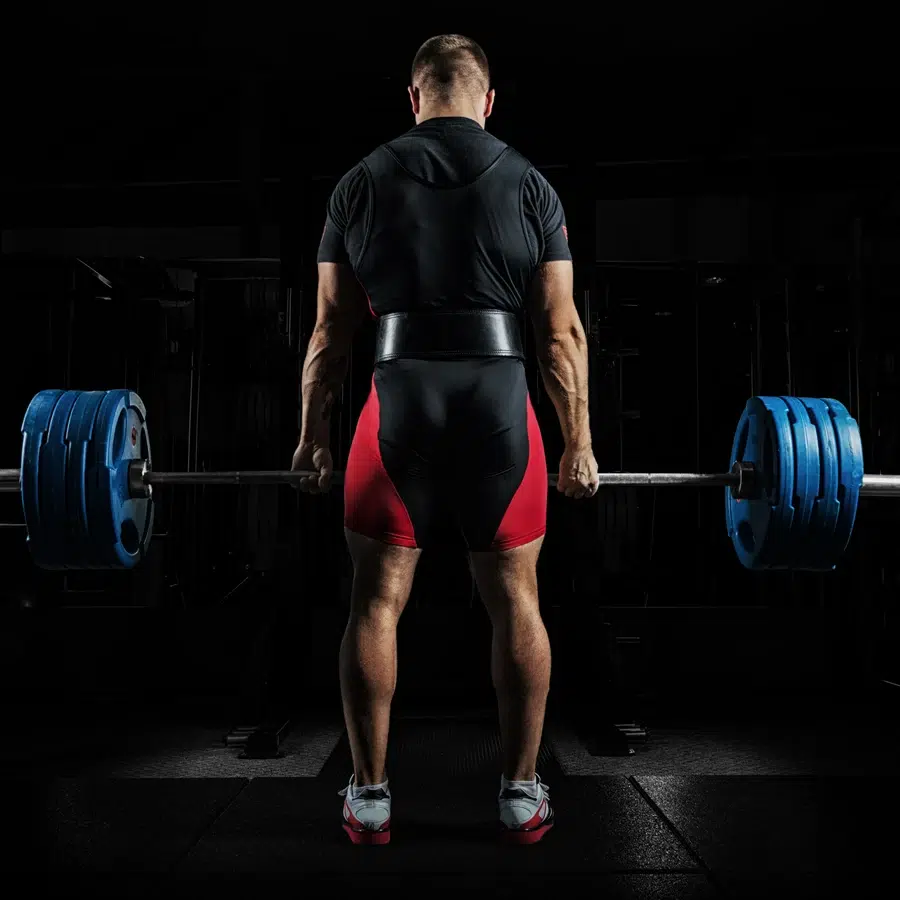 Homme soulevant une barre à disques en salle de sport